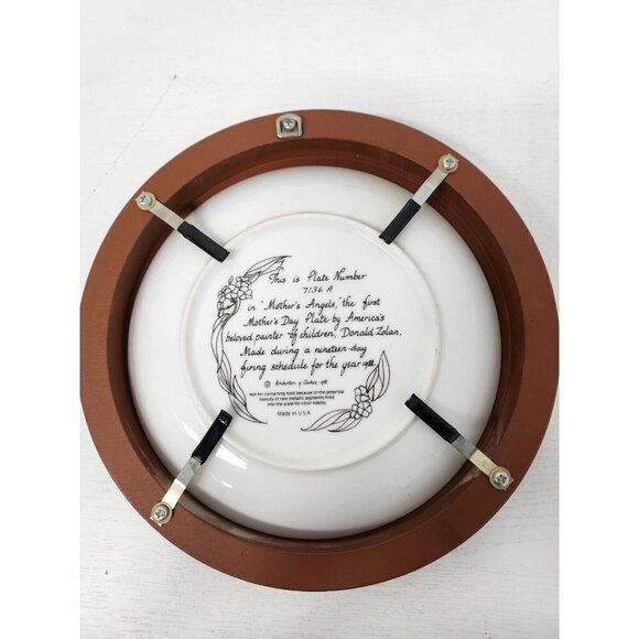 Vintage Zolan Mothers Angel Decorative Framed Wall Hanging Collector Plate - Picture 5 of 10